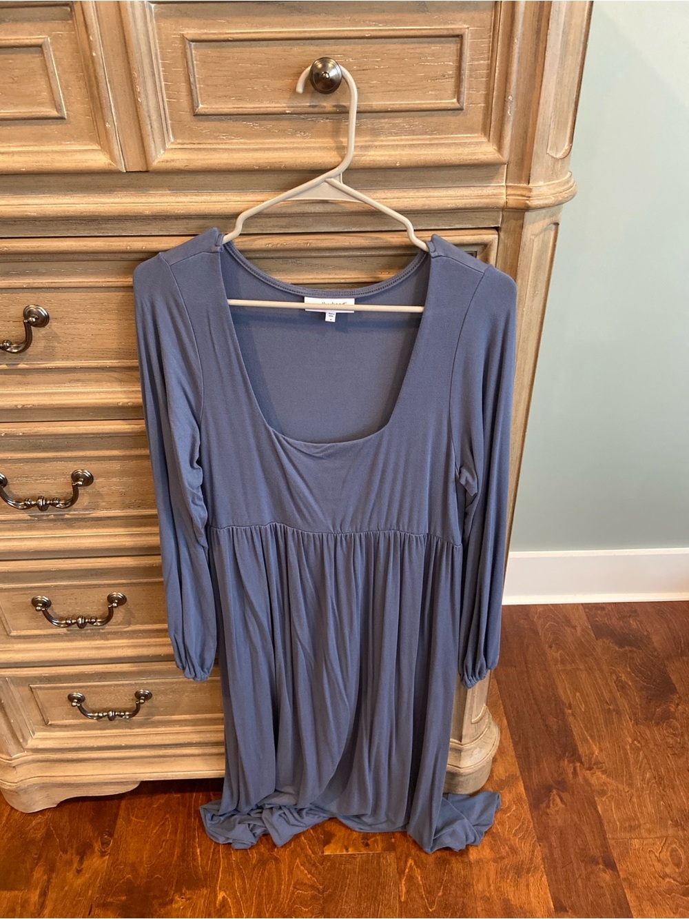 Motherhood Maternity Blue Scquare Neck Maternity Dress | Size M